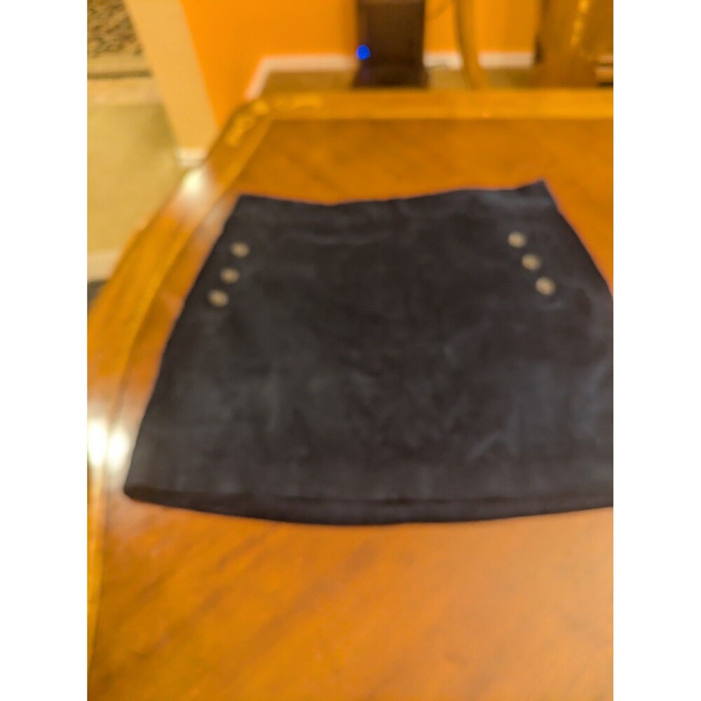 Banana Republic Pencil Skirt Women 14 Blue Corduroy Cotton Stretch Zip Knee